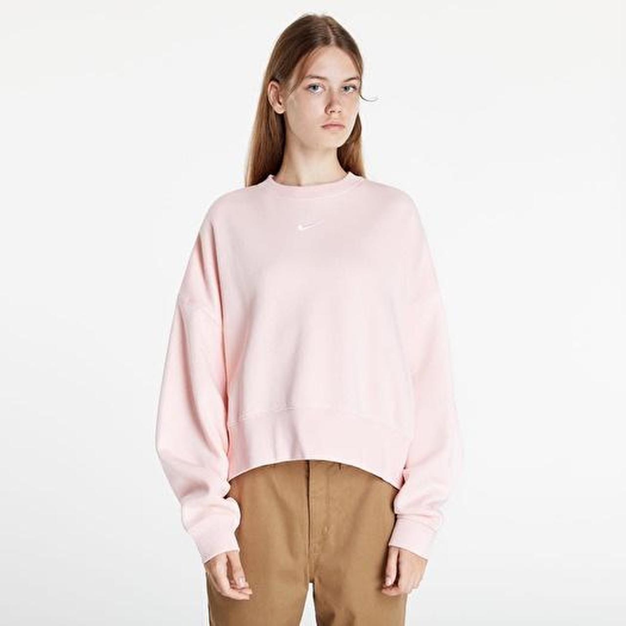 nike pink cropped sweatshirt