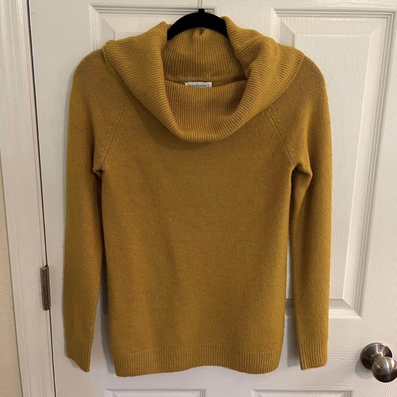 dark mustard yellow long sleeve bardot jumper... - Depop