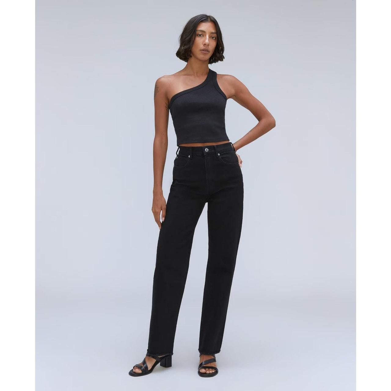 NWT Everlane Black The Straight Leg Crop good High Waisted Denim