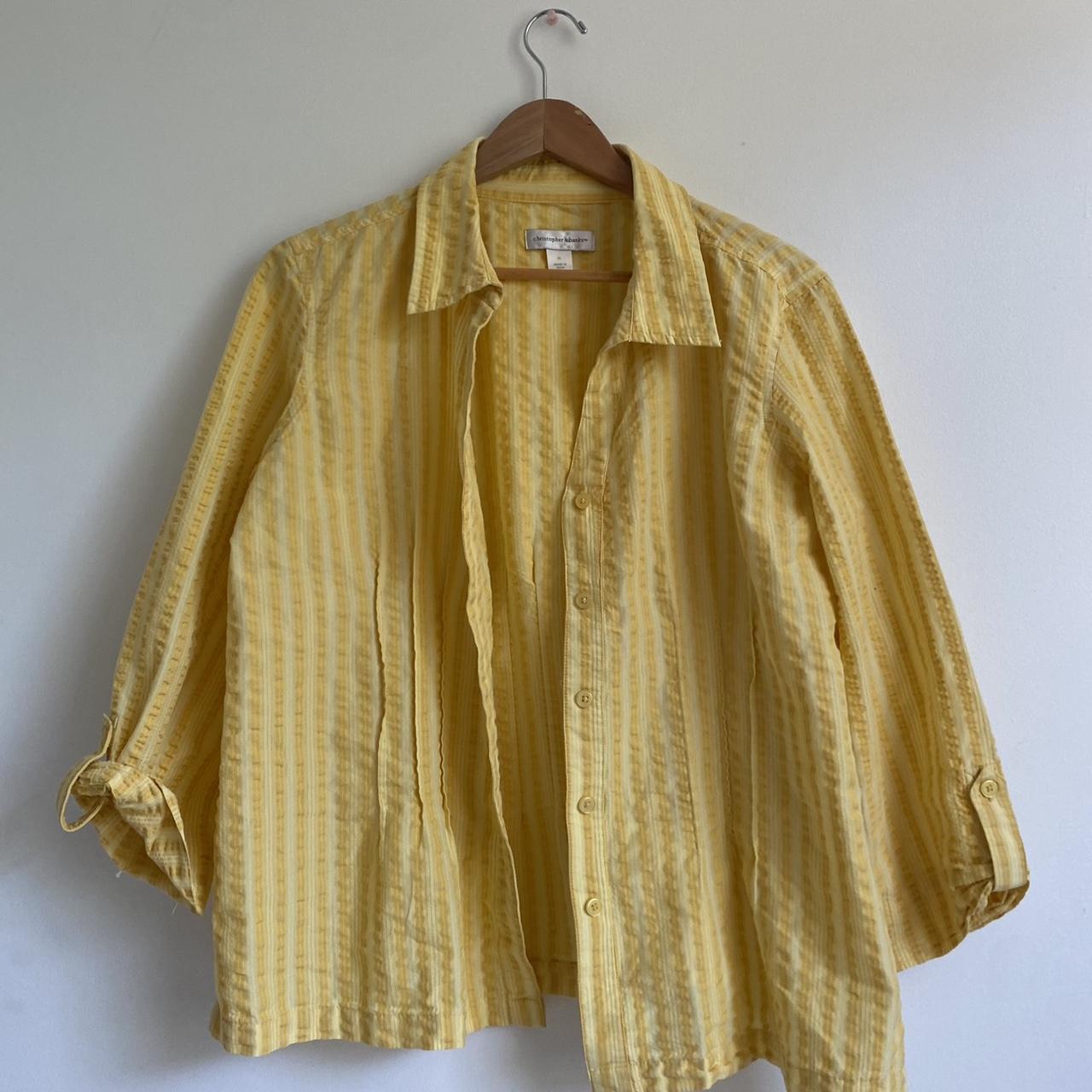 Oversized button down shirt Cute yellow color - Depop