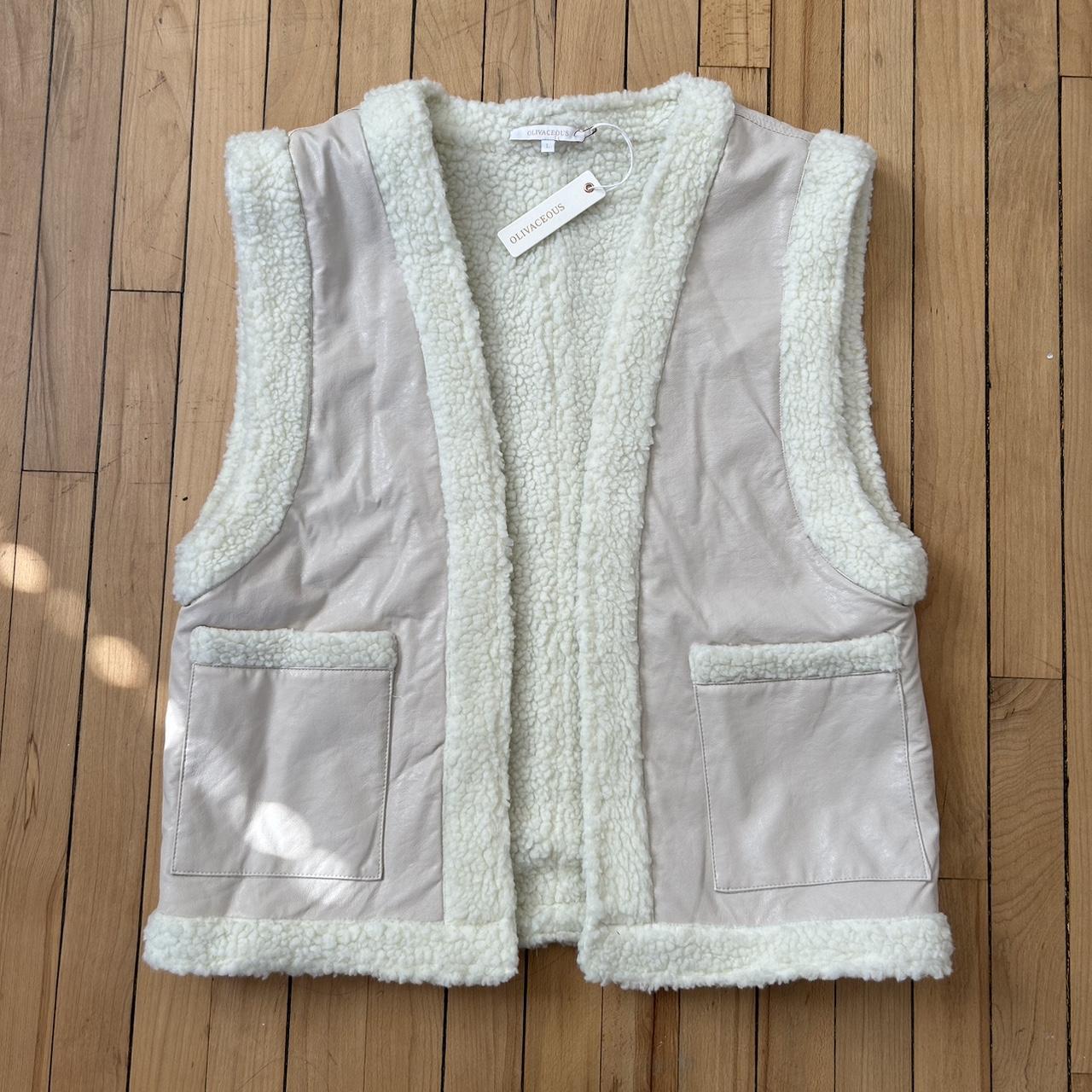 Large Olivaceous faux leather vest - original tags... - Depop