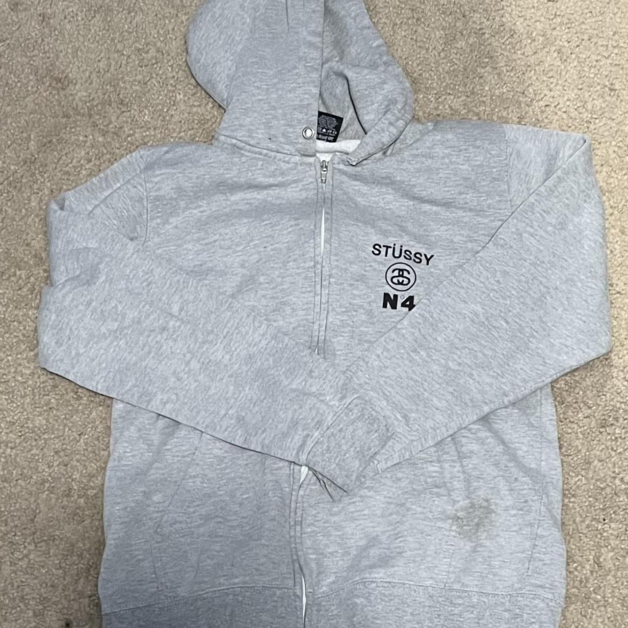 stussy zip up used small stain and a small rip near... - Depop