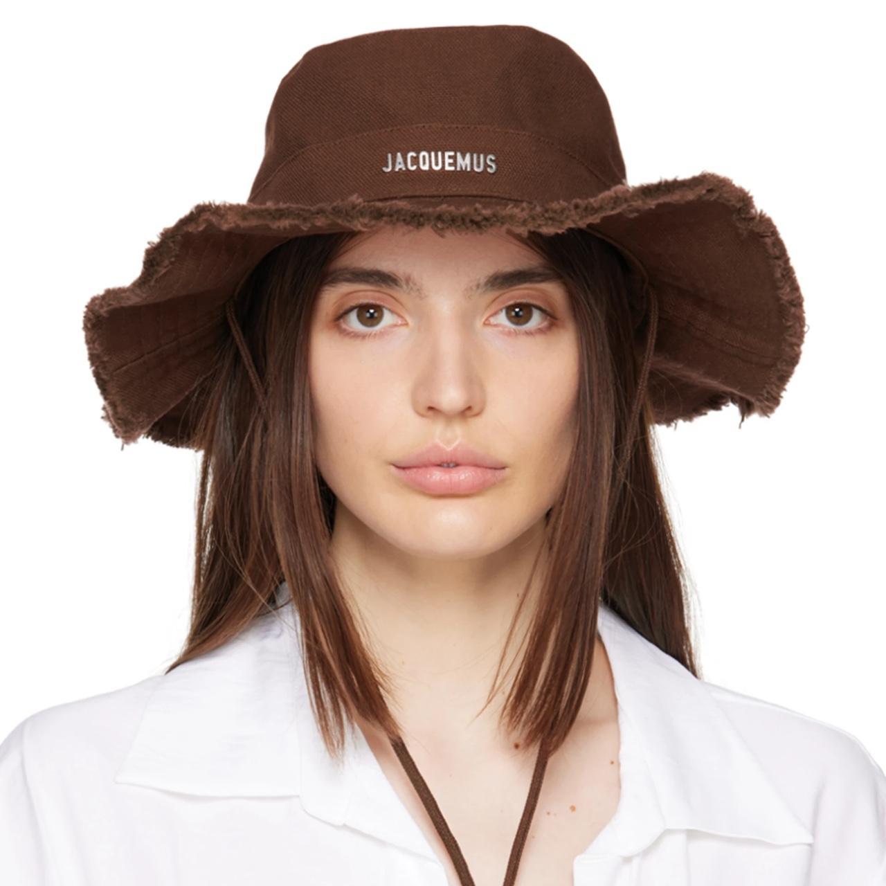 Jacquemus Women's Brown and Silver Hat | Depop
