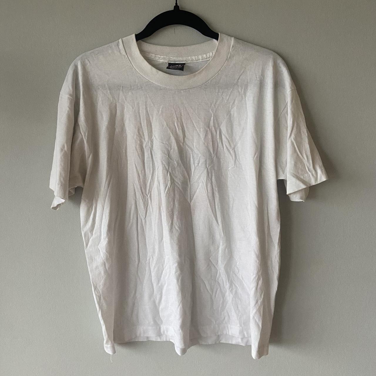 Vintage white, military t-shirt #vintage #white... - Depop