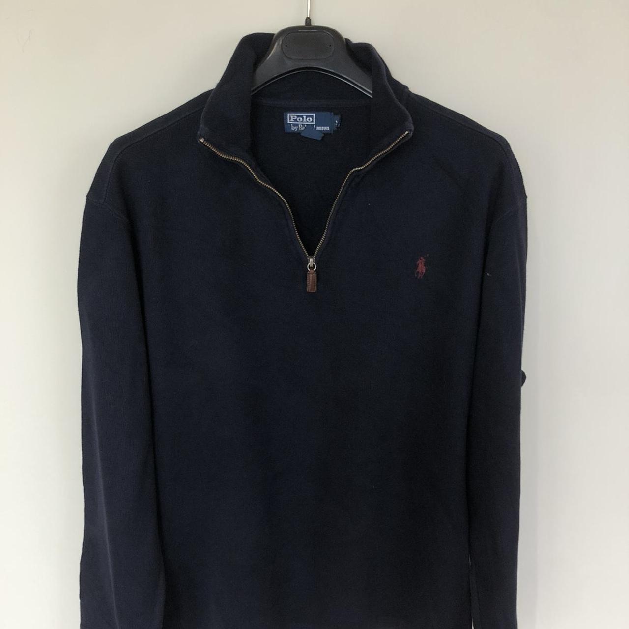 Ralph Lauren Men's Navy and Red Jumper | Depop