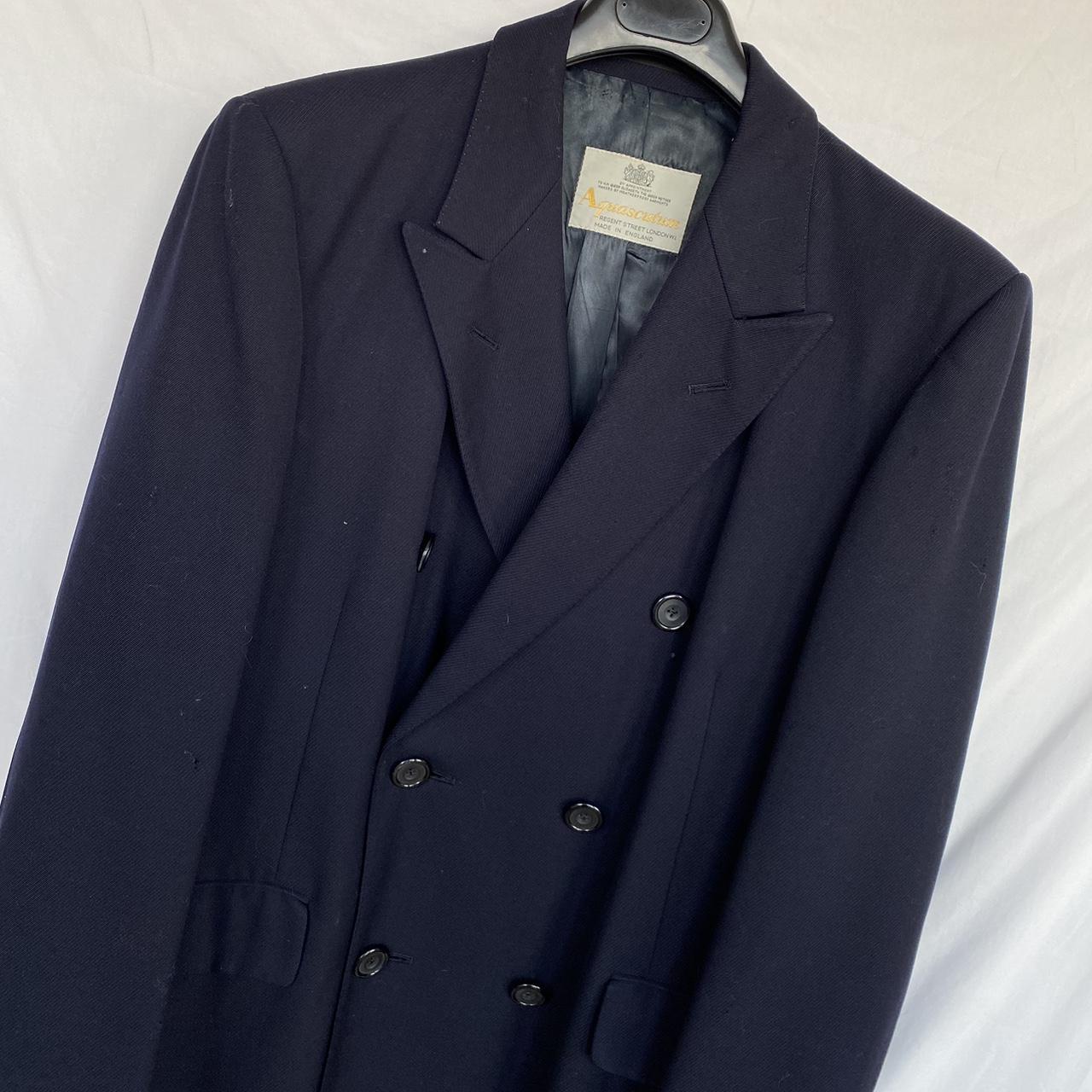 NAVY BLUE AQUASCUTUM DOUBLE BREASTED LONG