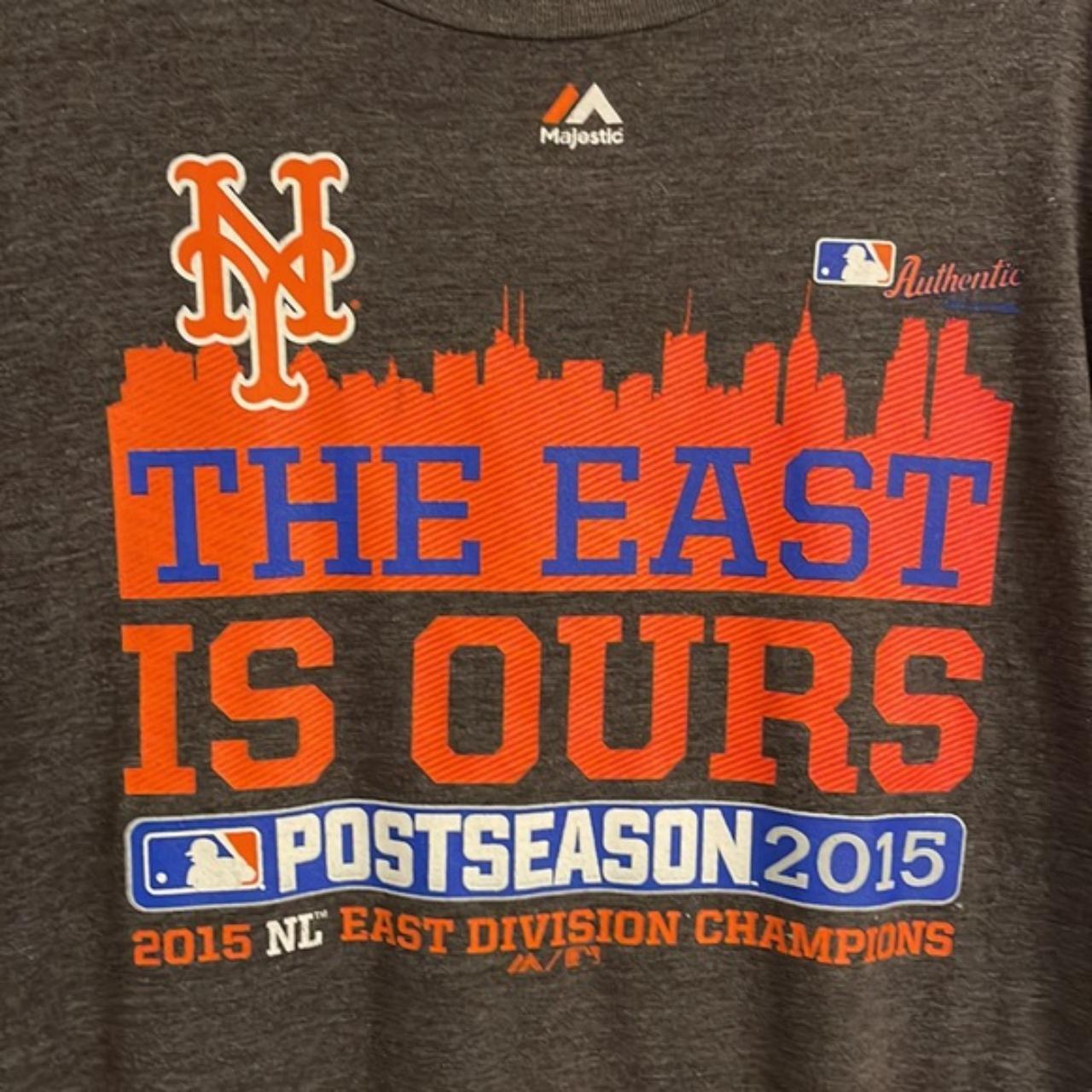 Majestic Dark Gray New York Mets 2015 East Division Champions T