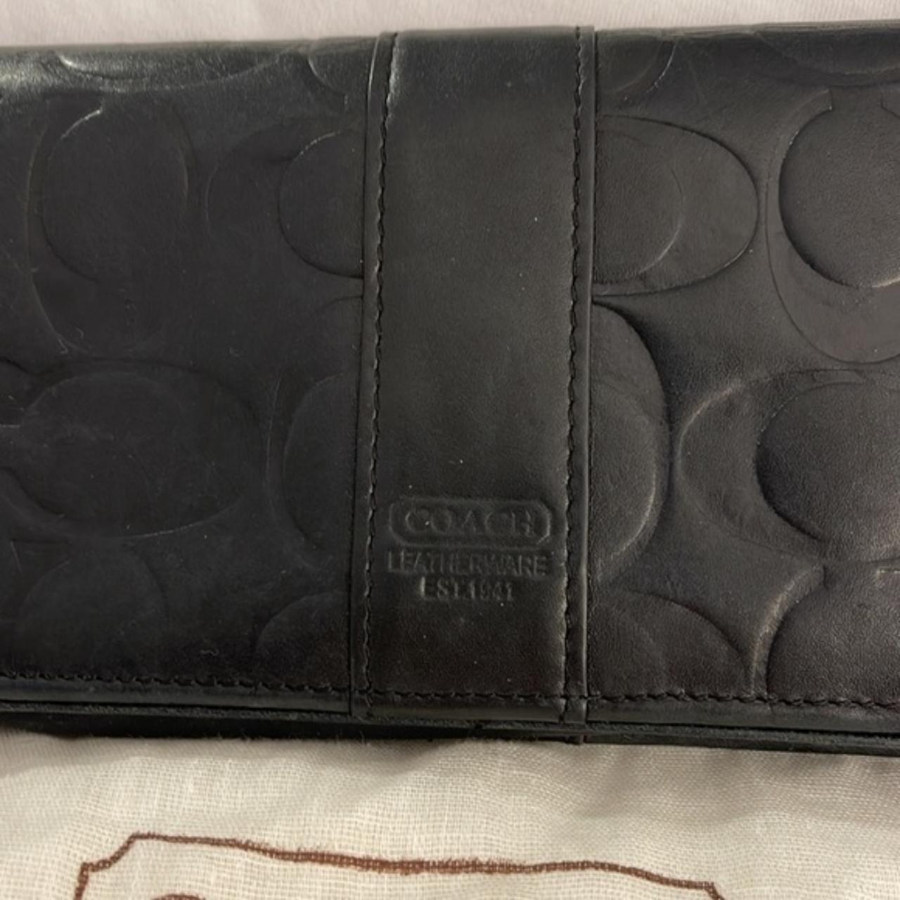 Vintage Black slim leather Wallet This genuine - Depop