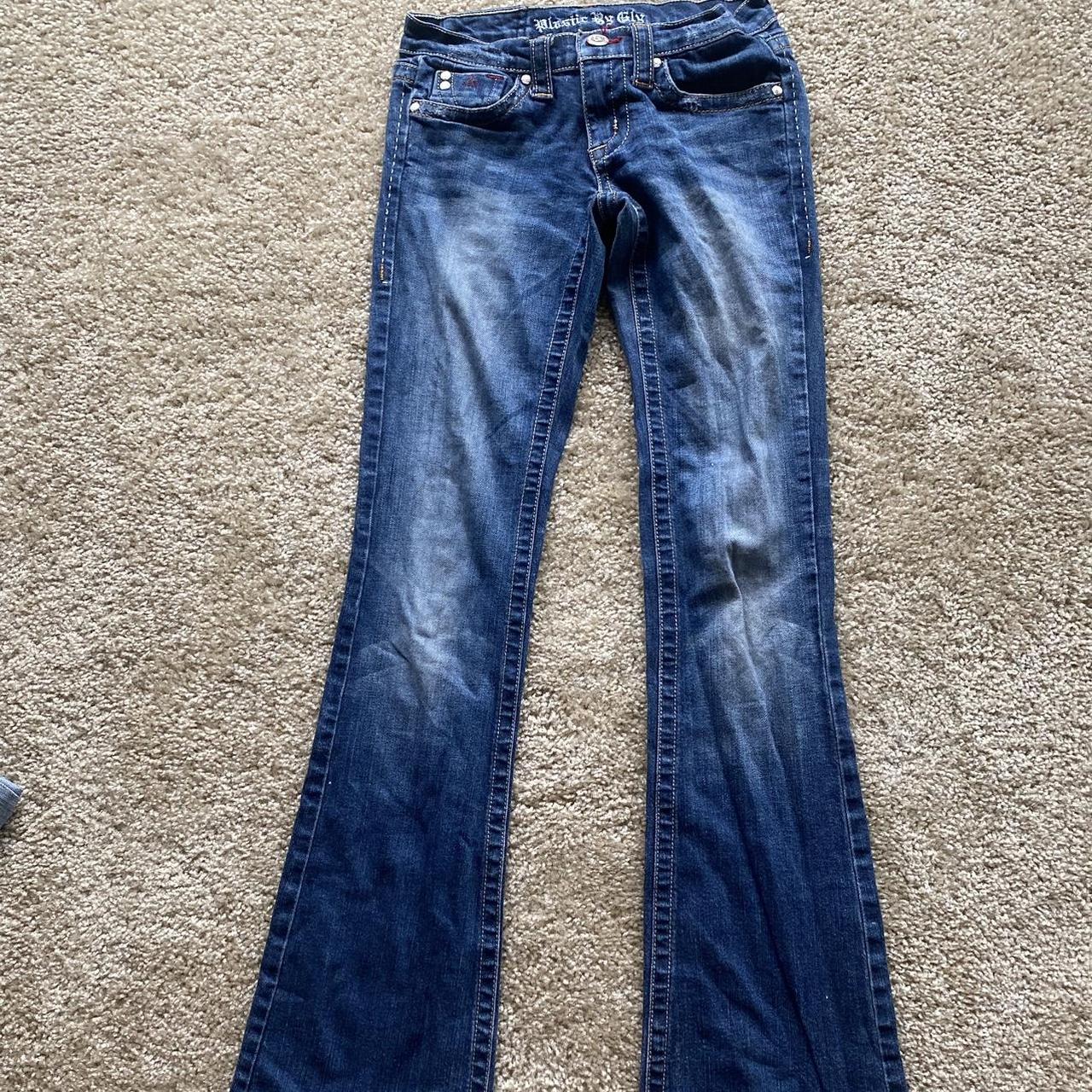 edgy y2k bootcut jeans; size24/25 #y2k #jeans #edgy... - Depop