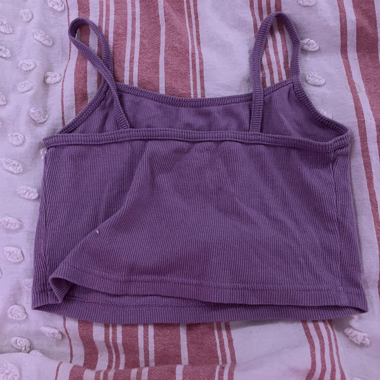 Playboy purple tank Worn once Cropped - Depop