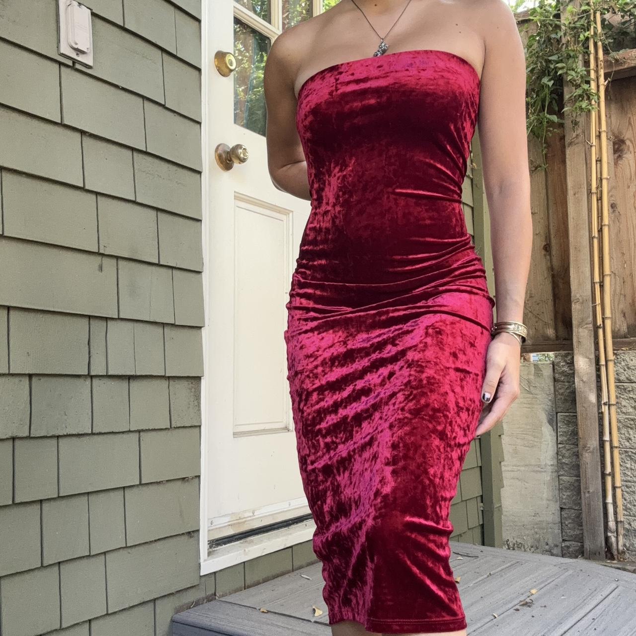 Fashion nova red velvet dress best sale