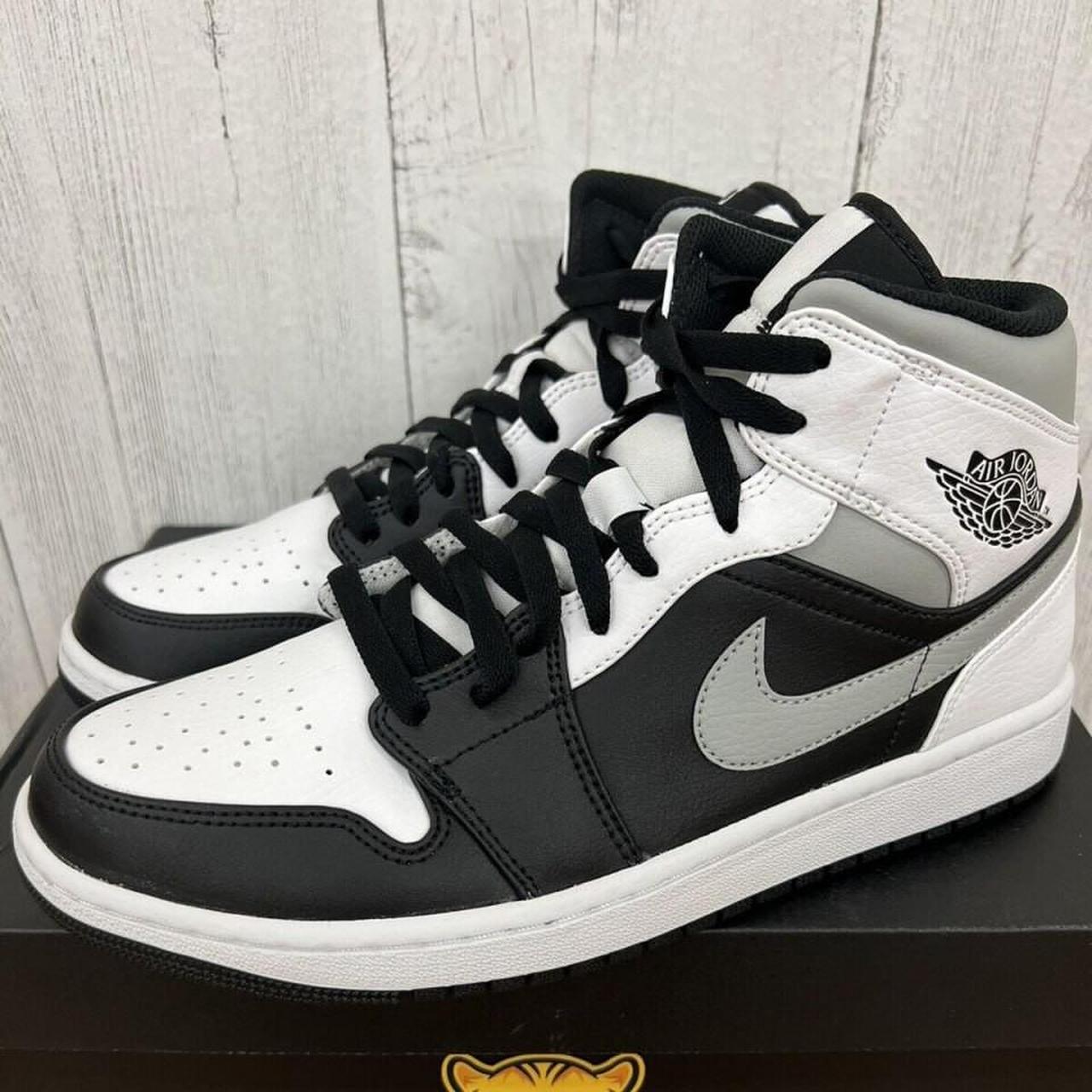 Air Jordan 1 Mid Shadow White Black Smoke Grey All... - Depop