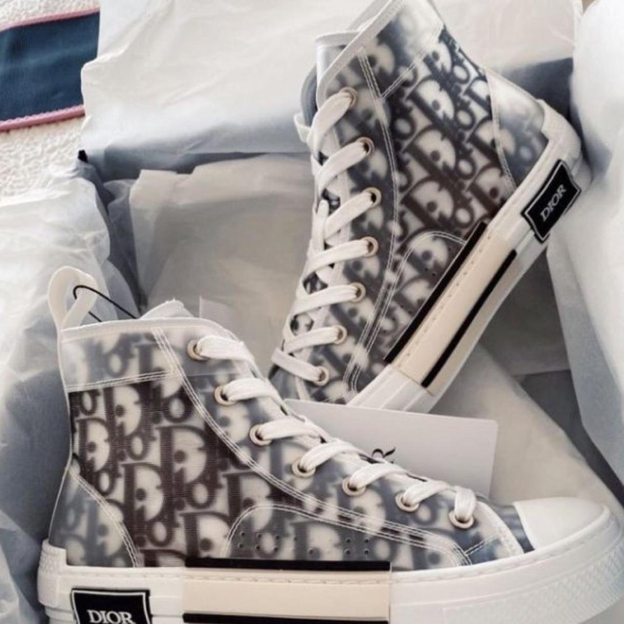 Dior high top converse size 9 worn once these were a... - Depop