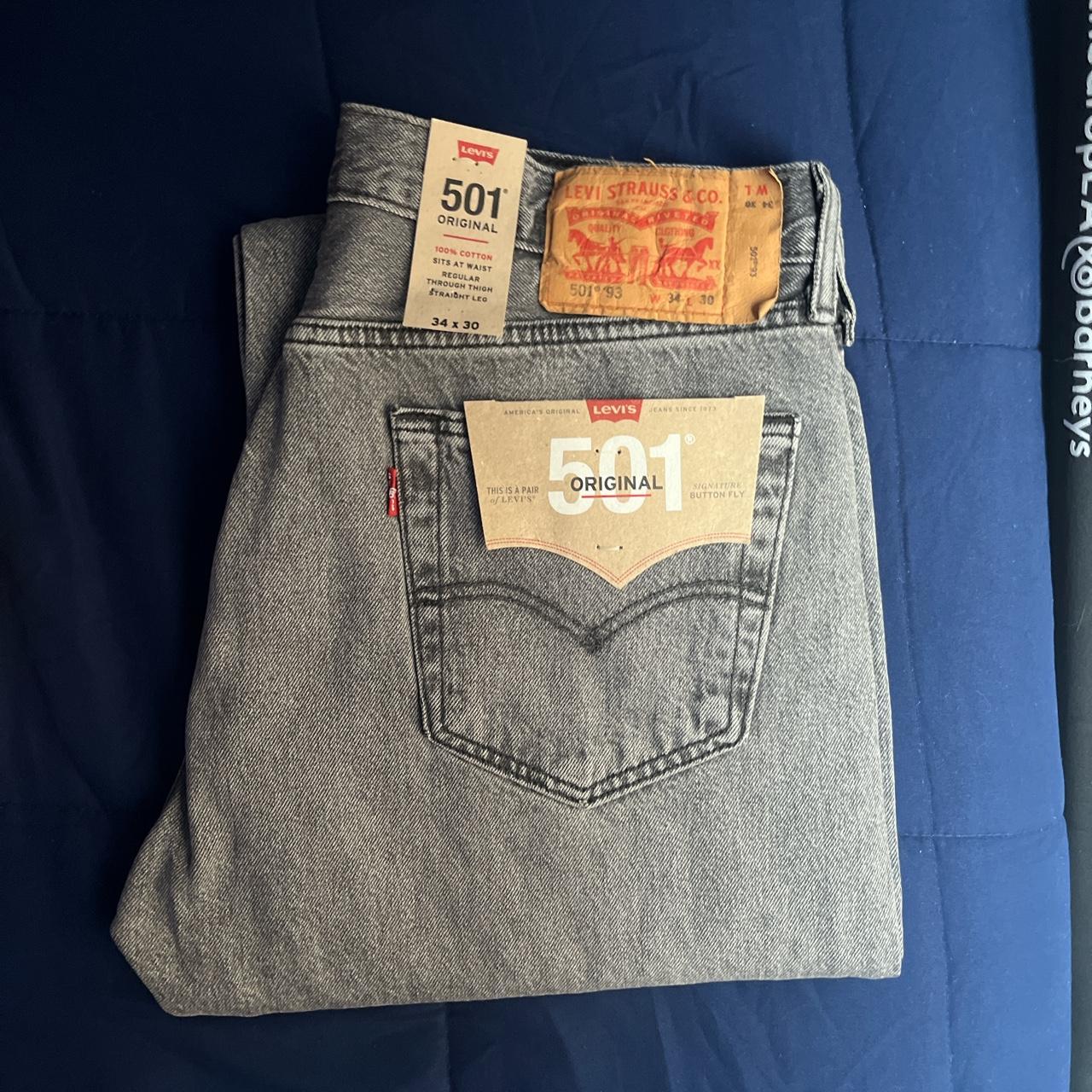 501 LEVI’S Jeans Grey color BRAND NEW size 34/30... - Depop