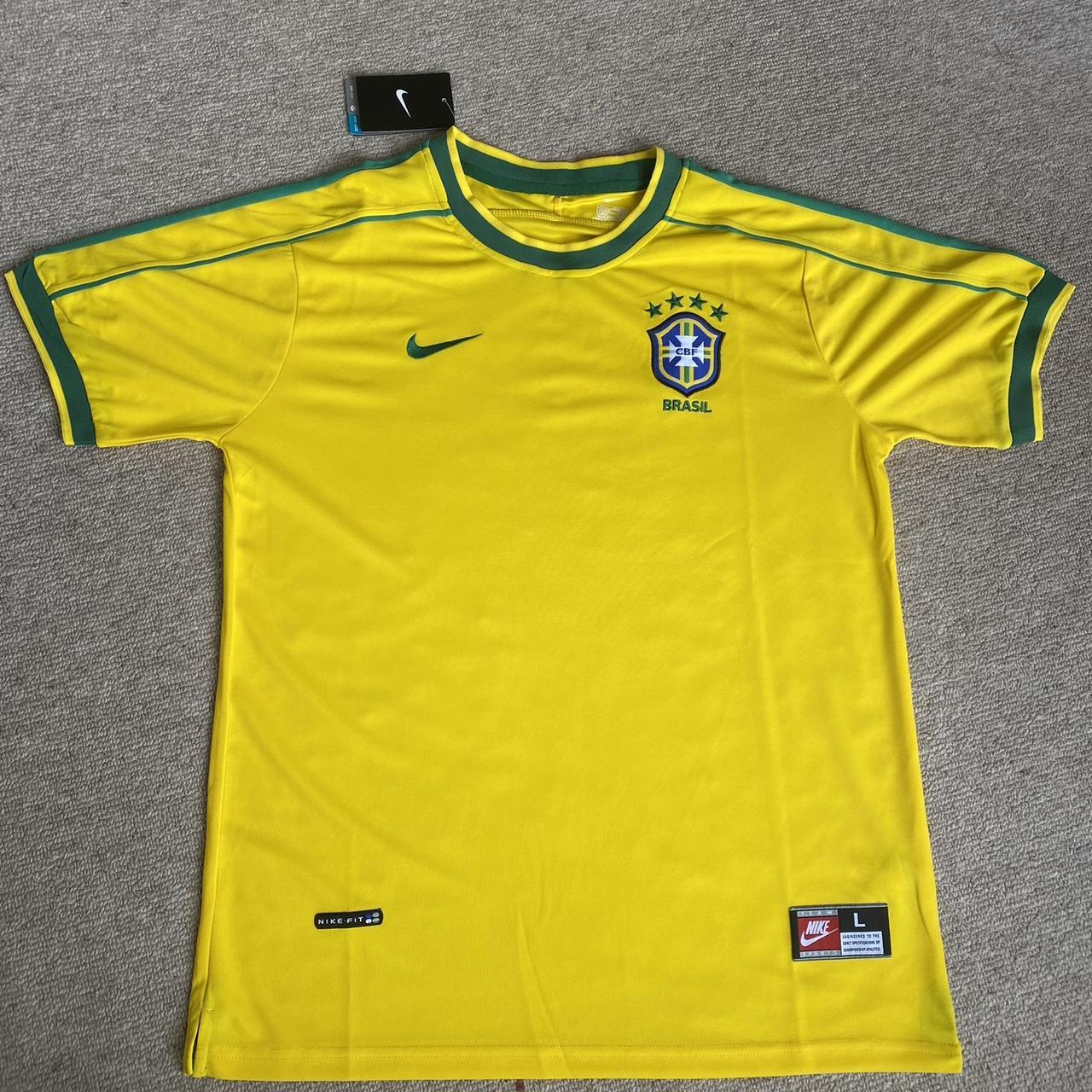 Brazil retro Nike football shirt Large... - Depop