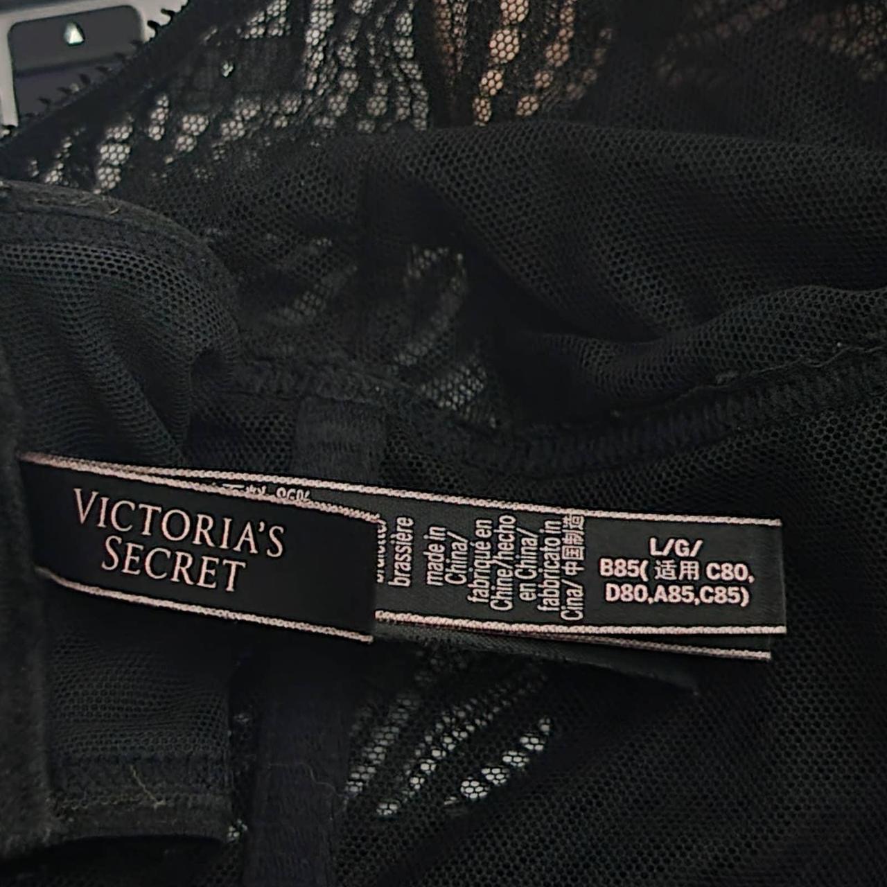 Victoria's Secret Triangle Cup Black Lace Bralette -... - Depop