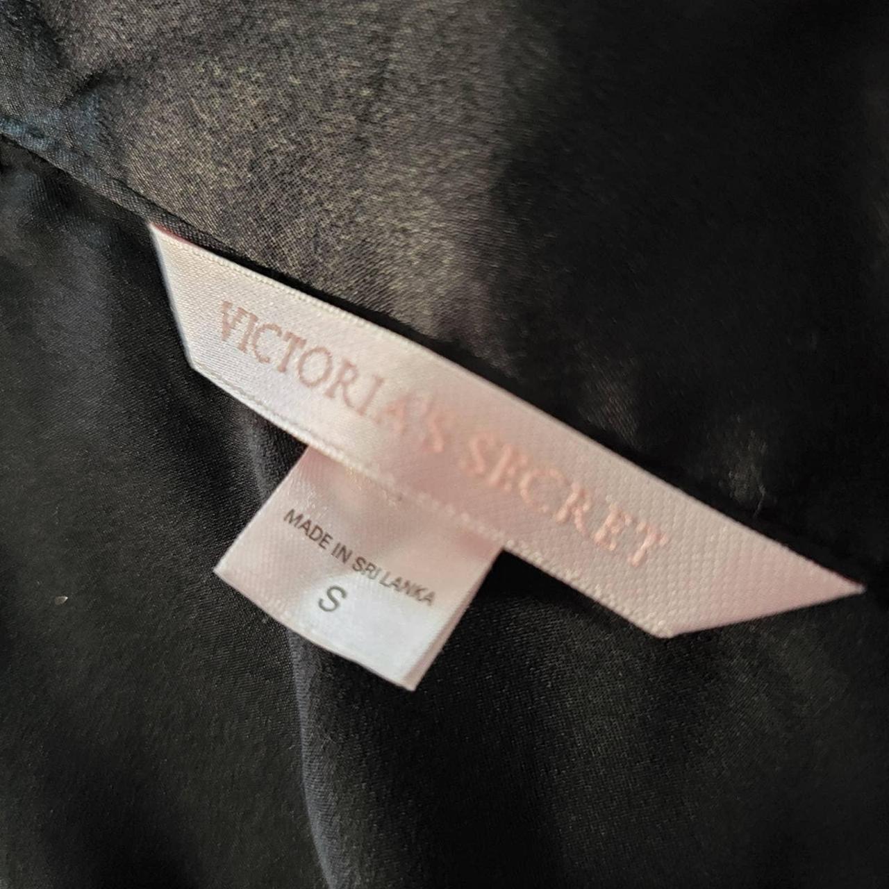 Victoria’s Secret Silky Black Button Up Pajama Top -... - Depop
