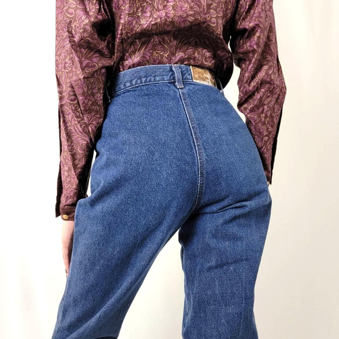 vintage 80s high waisted jeans - striped - Depop