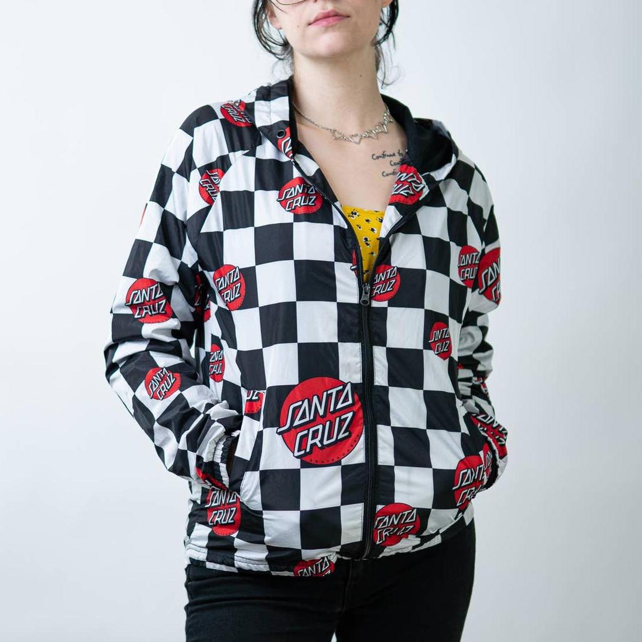 Santa cruz shop checkered puffer jacket