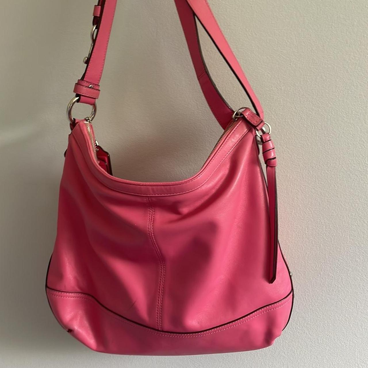 vintage pink coach shoulder purse hot pink barbie - Depop