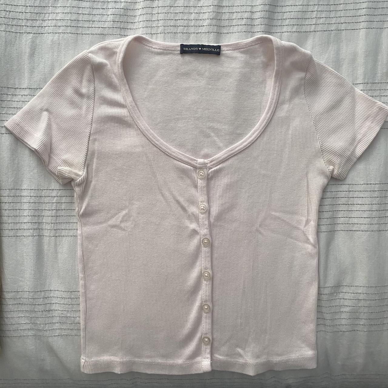 Cute Light Pink Brandy Melville Top! It Is One Size... - Depop