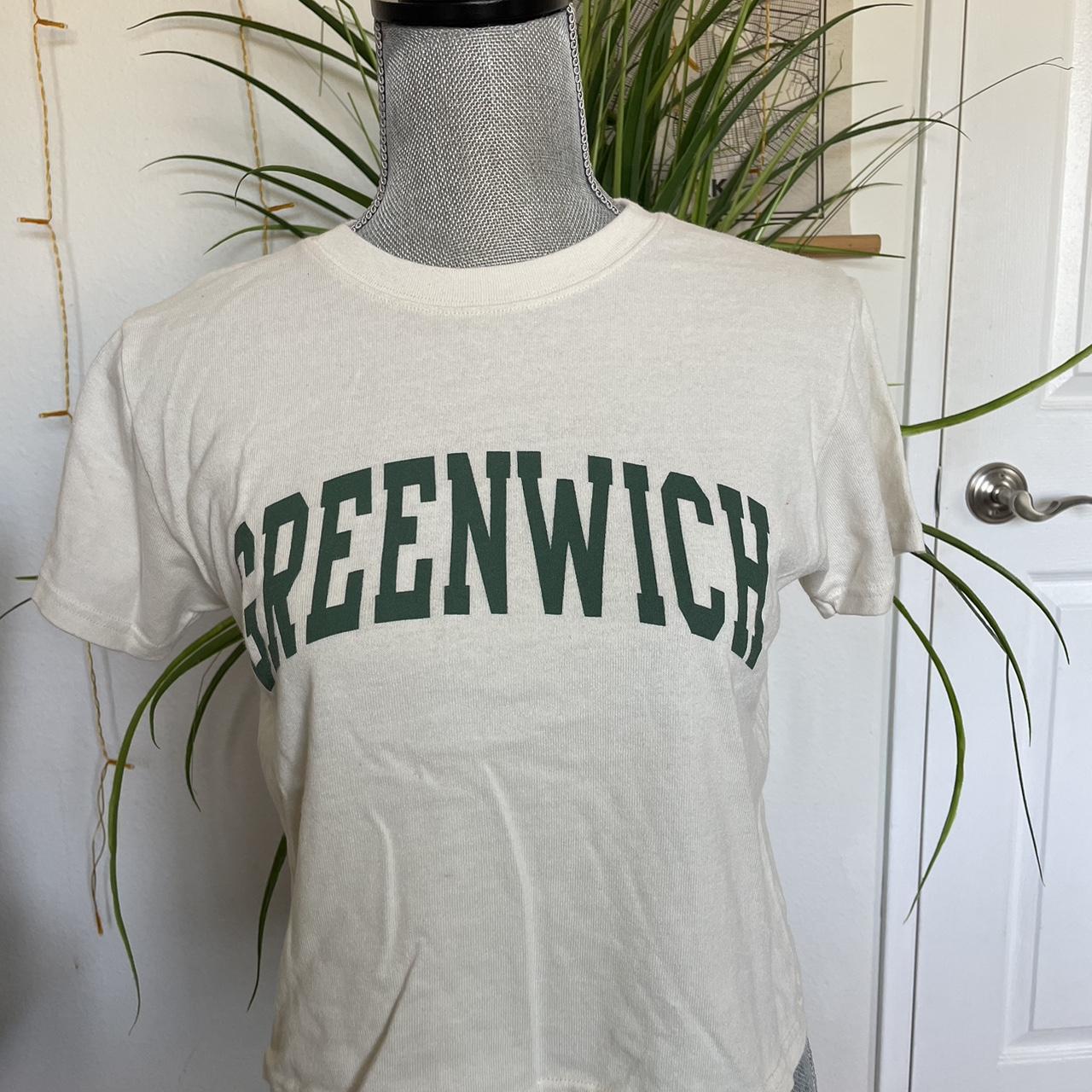 brandy melville greenwich tshirt • cream color •... Depop