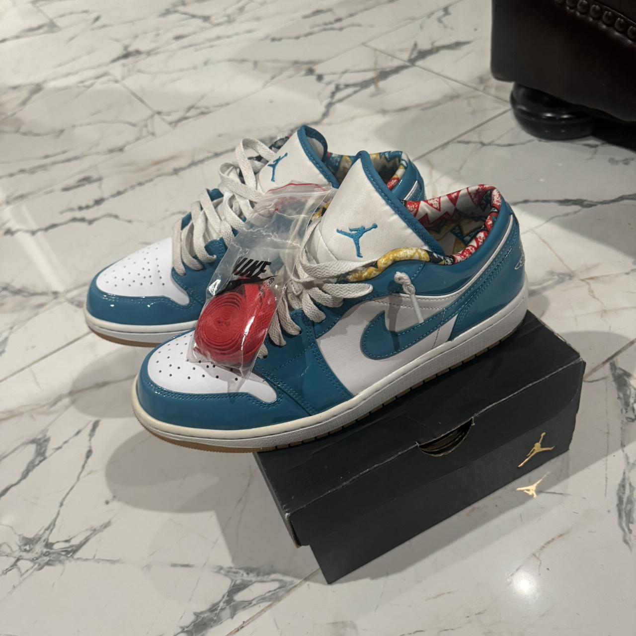 jordan 1 low barcelona red laces