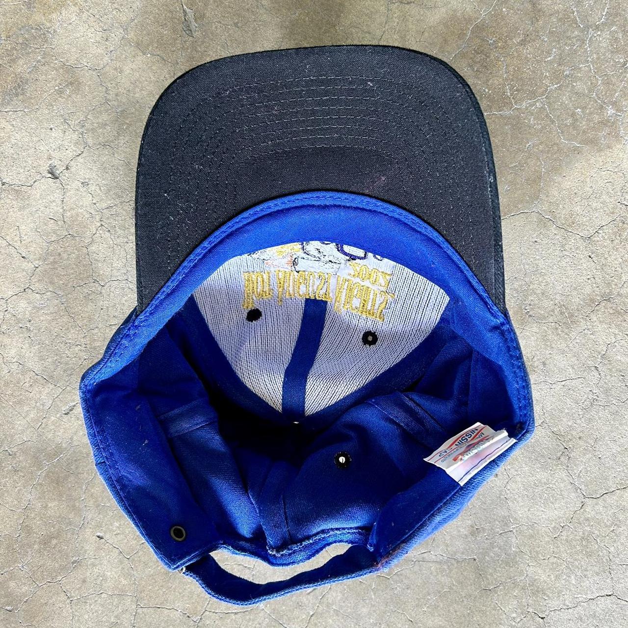 vintage/y2k car hat Blue and black Hot August... Depop