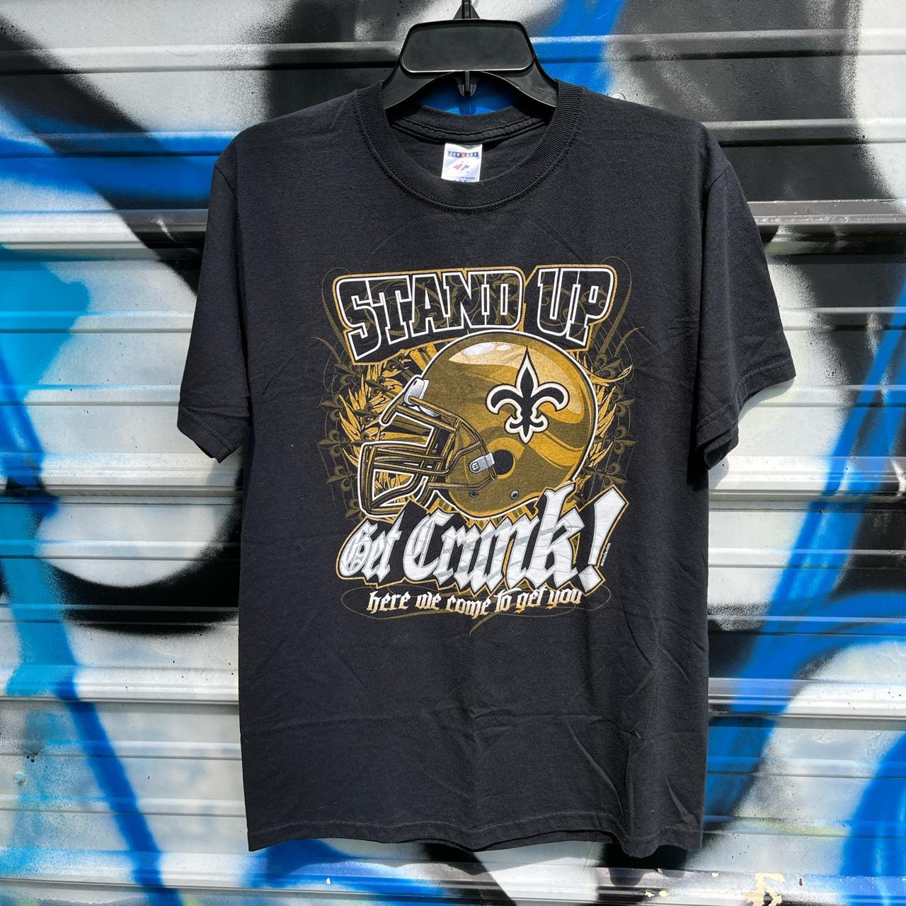 New Orleans Saints Men's Black and Gold Causal T-shirt