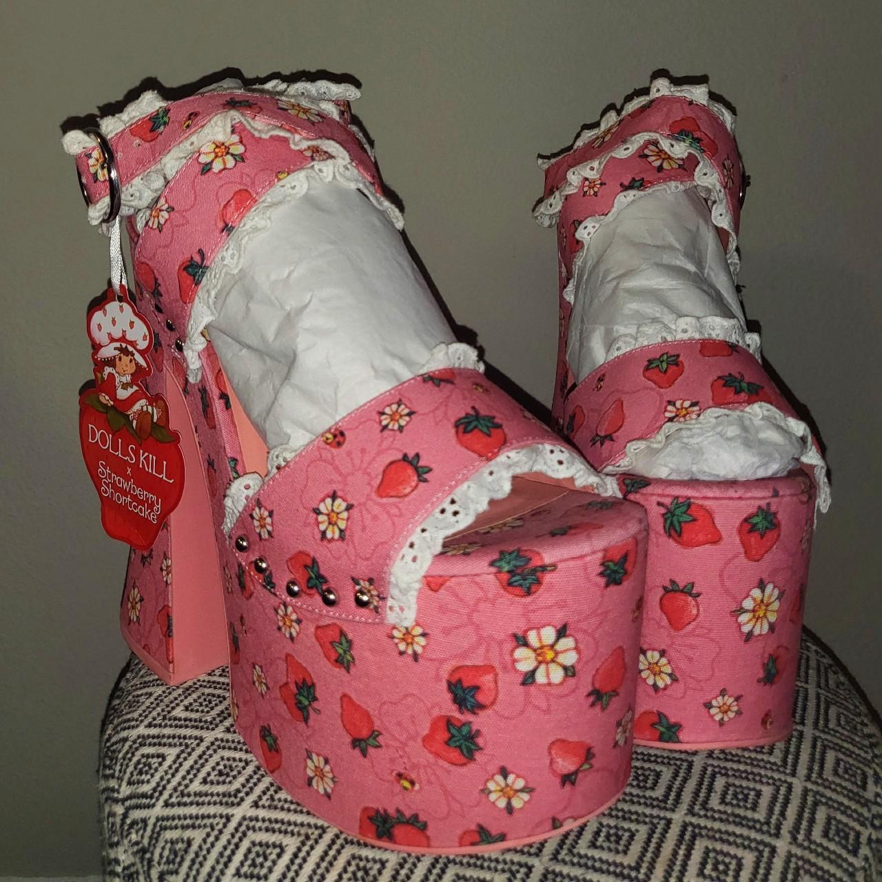 Strawberry shortcake x dolls kill platform sale 70s style rave heels