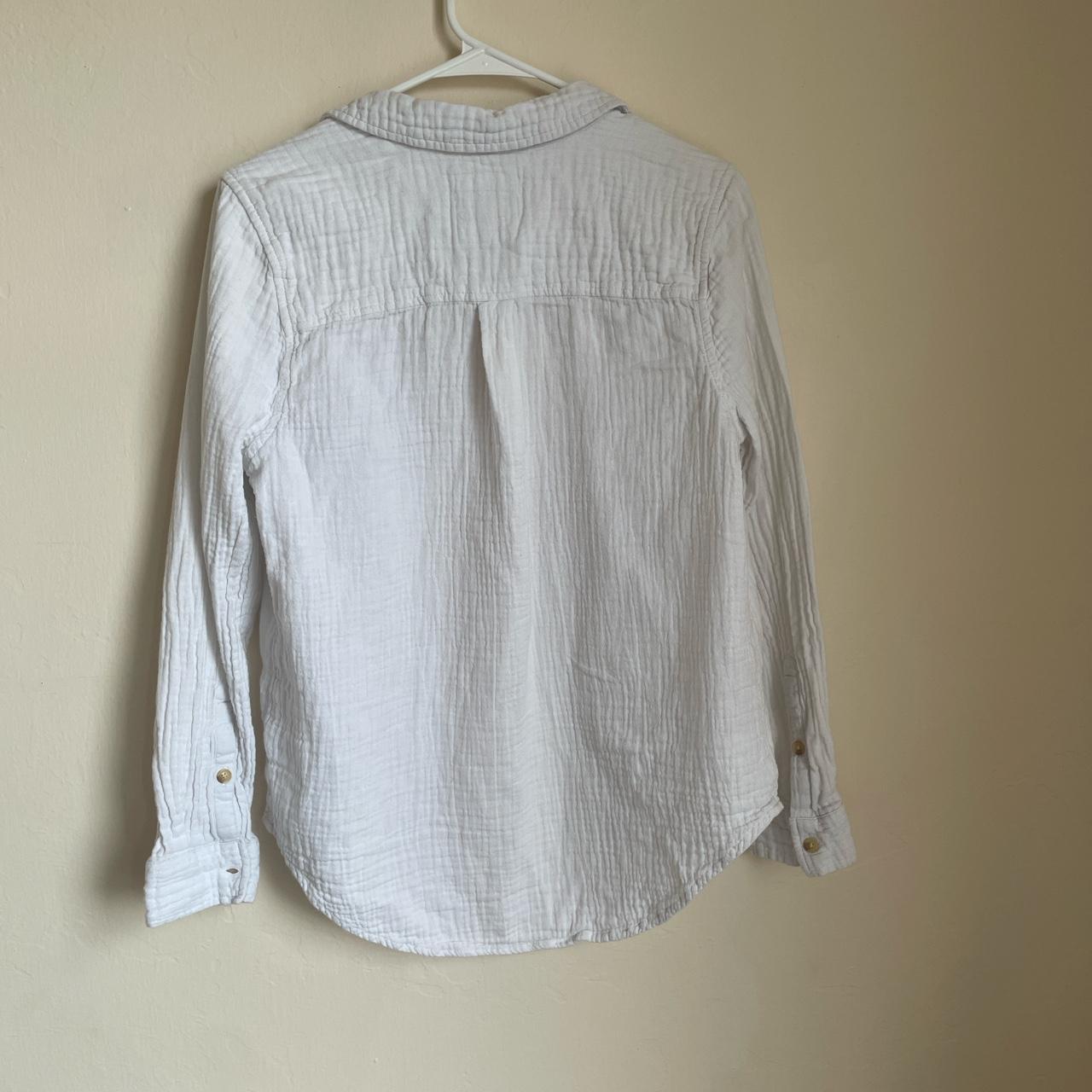 White button up top. Perfect over a swimsuit or with... - Depop