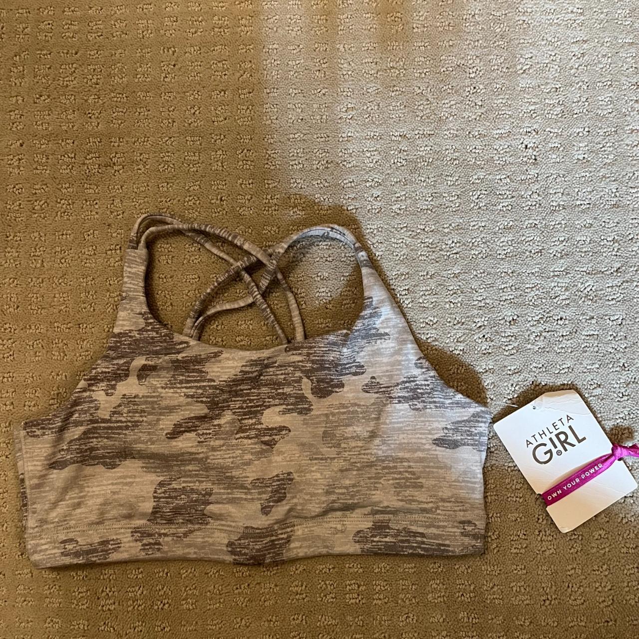 Athleta Girl Black Camo Sports Bra Has removable - Depop