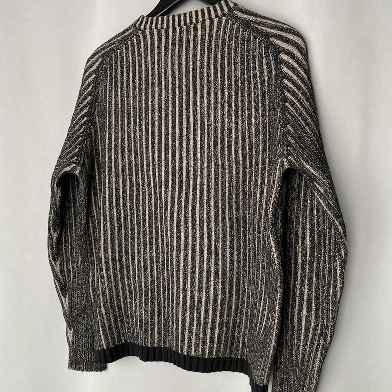 Vintage Diesel Style Striped Ribbed Rib Knit Sweater | Depop