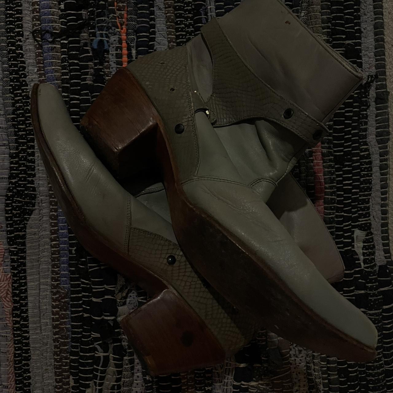 Yves Saint Laurent Men's Boots - Blue/Grey - US 9 – Vintage blue harness boots Cuban heel 2.25 …