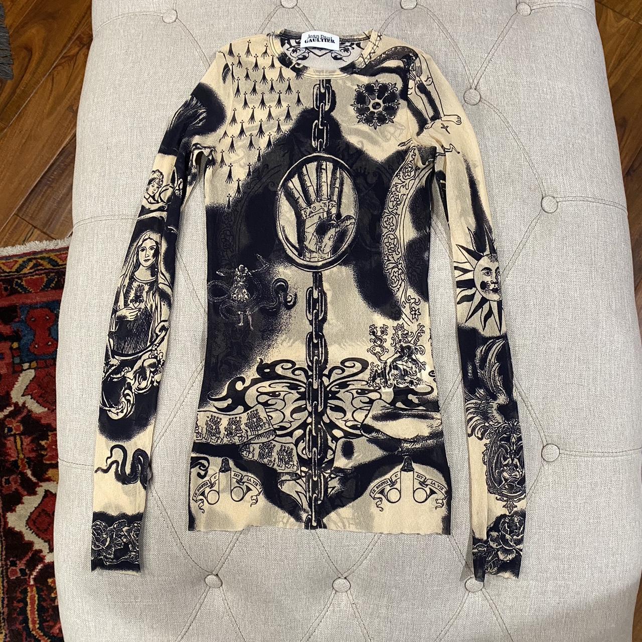 Jean Paul Gaultier Tattoo Mesh Top Xxs Never | Depop