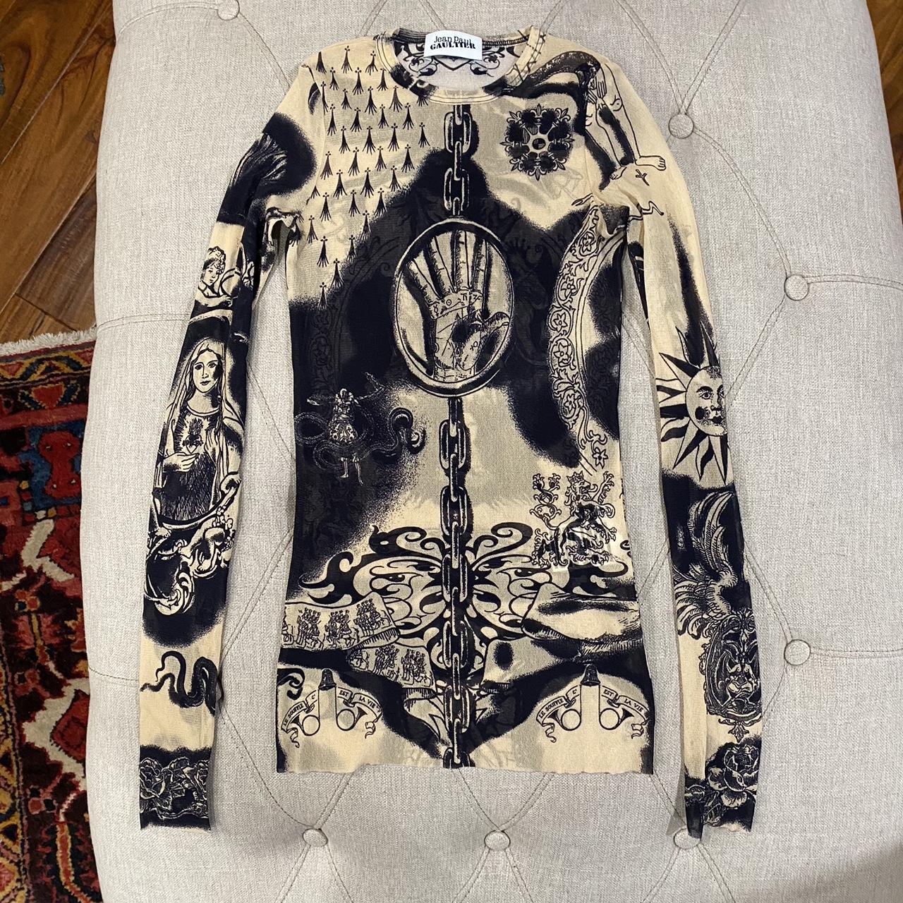 Jean Paul Gaultier Tattoo Mesh Top Xxs Never | Depop