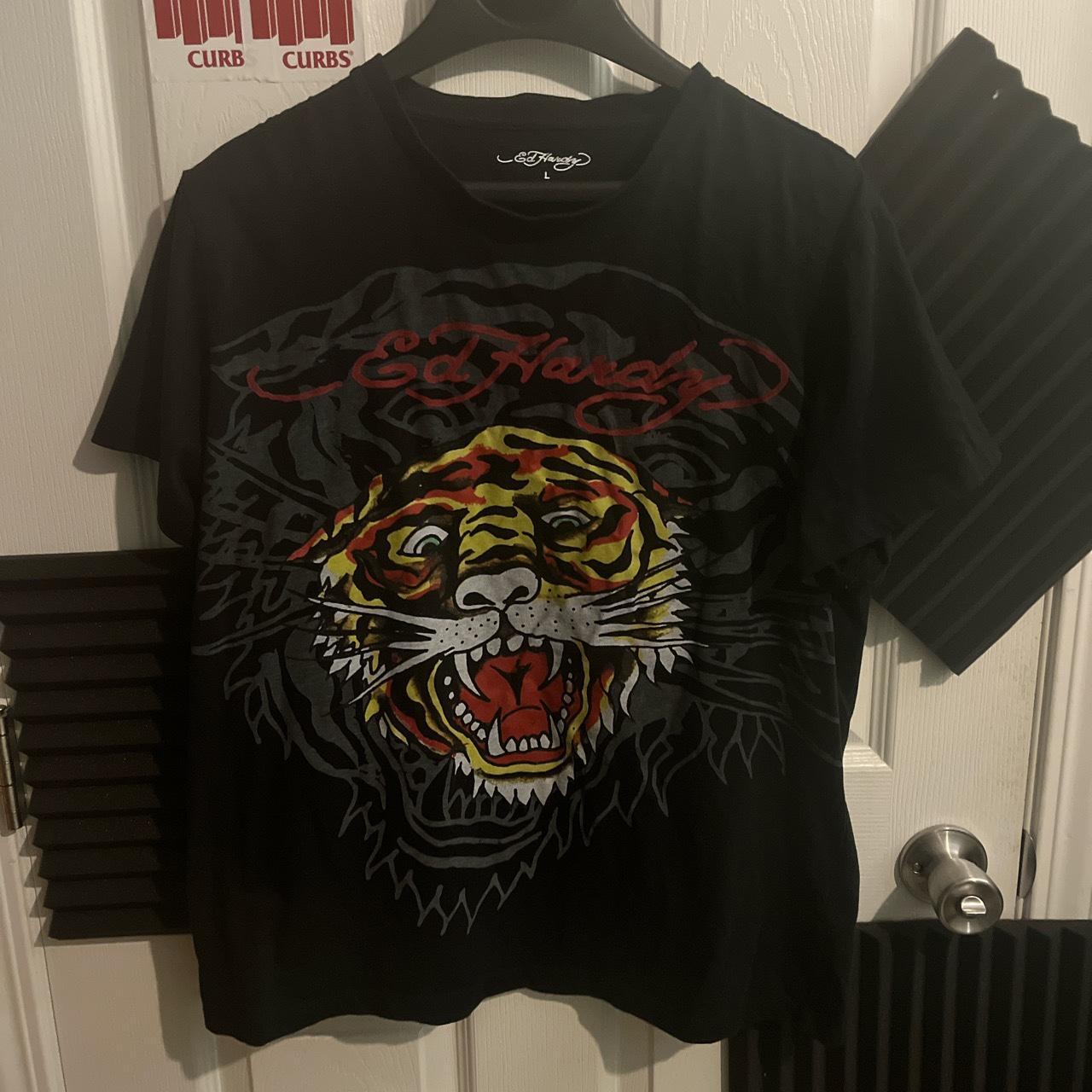 Ed Hardy black tee 9/10 condition worn twice... - Depop