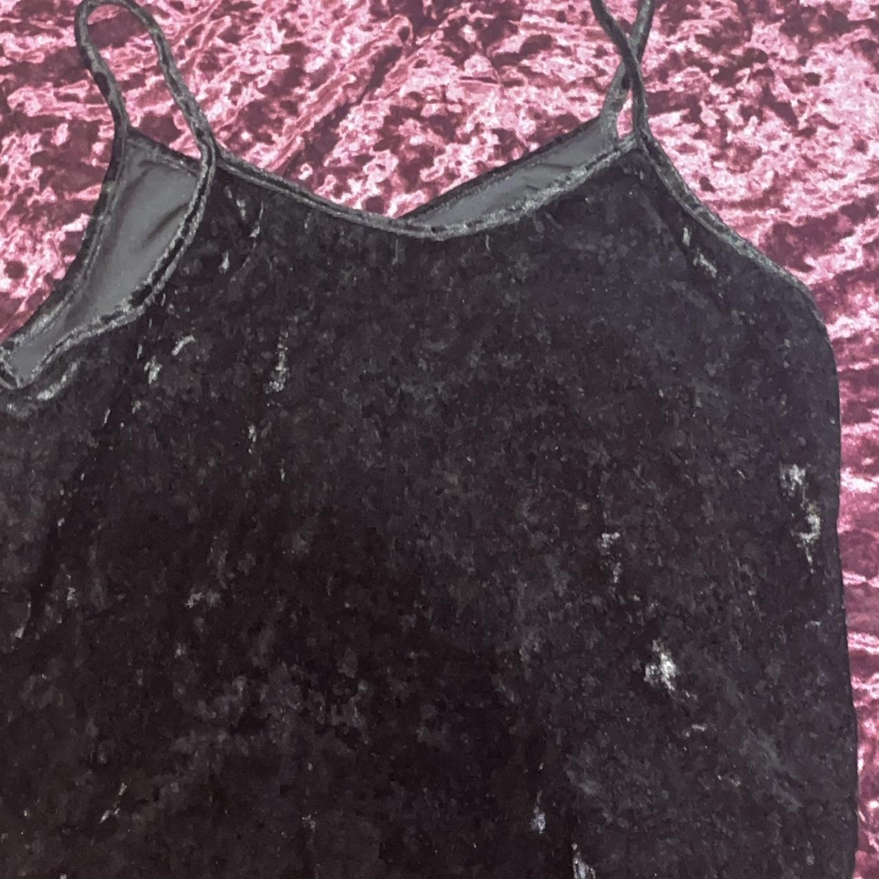 Black velvety camisole. Size small but could fit a - Depop
