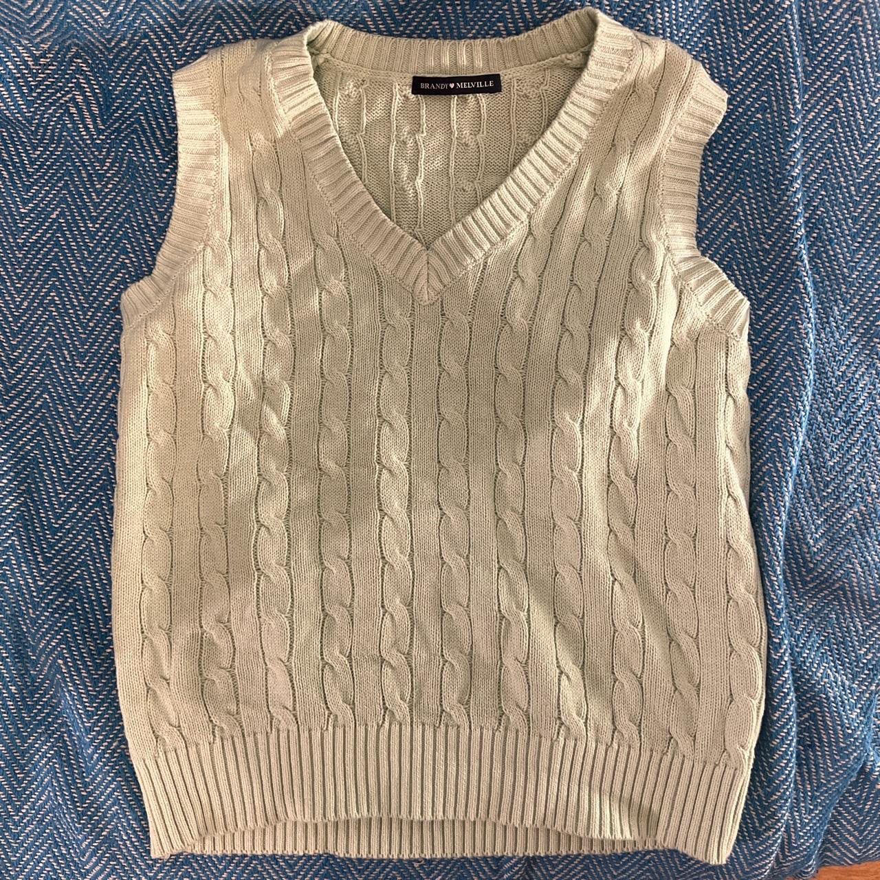 brandy melville green sweater vest size one size... Depop