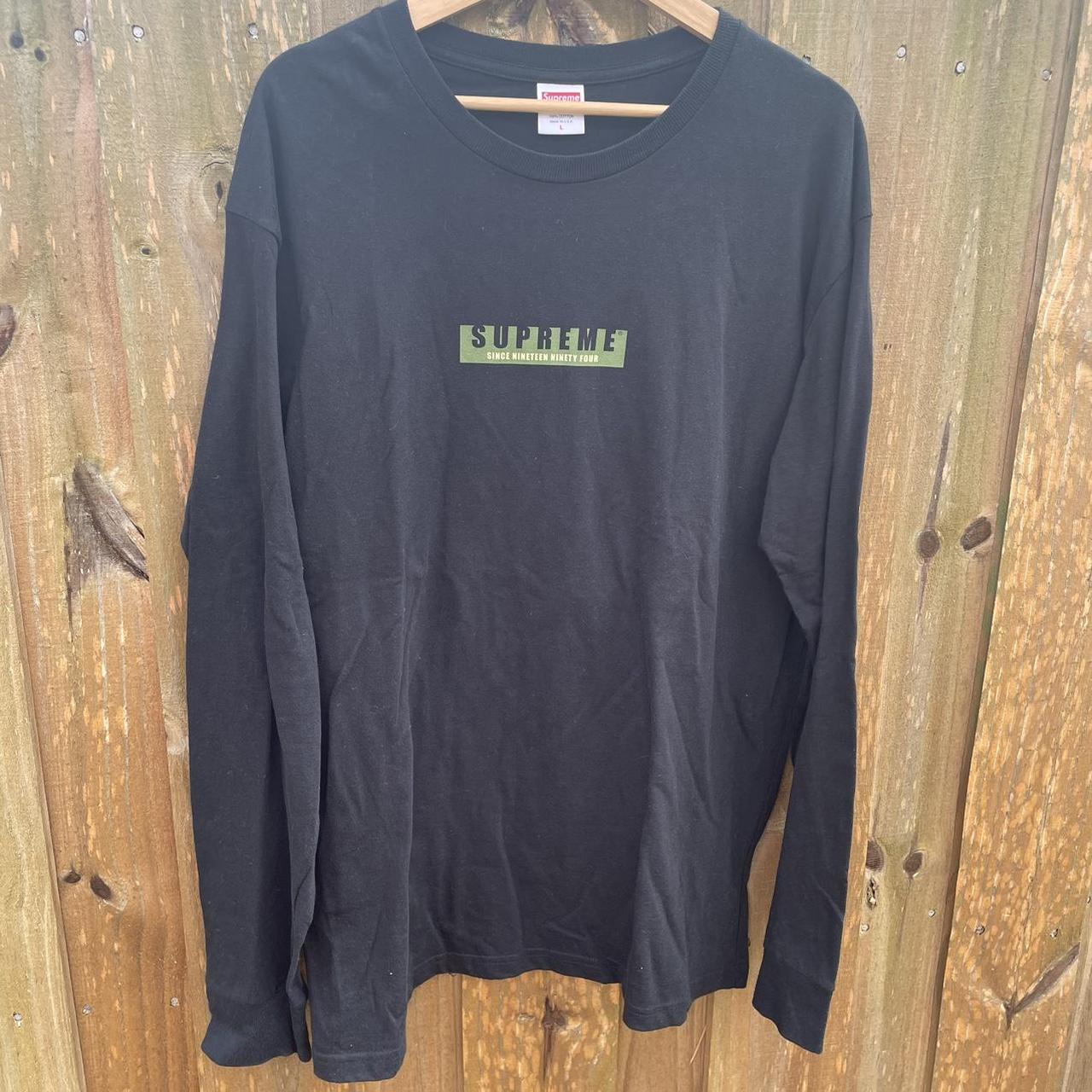 Supreme 1994 long sleeve t shirt black size large... - Depop