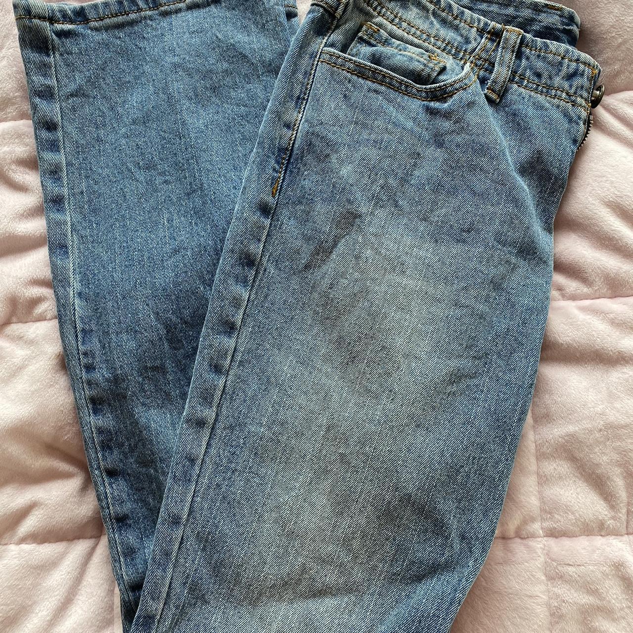 💙brandy jeans 💙distressed low rise statught leg... Depop