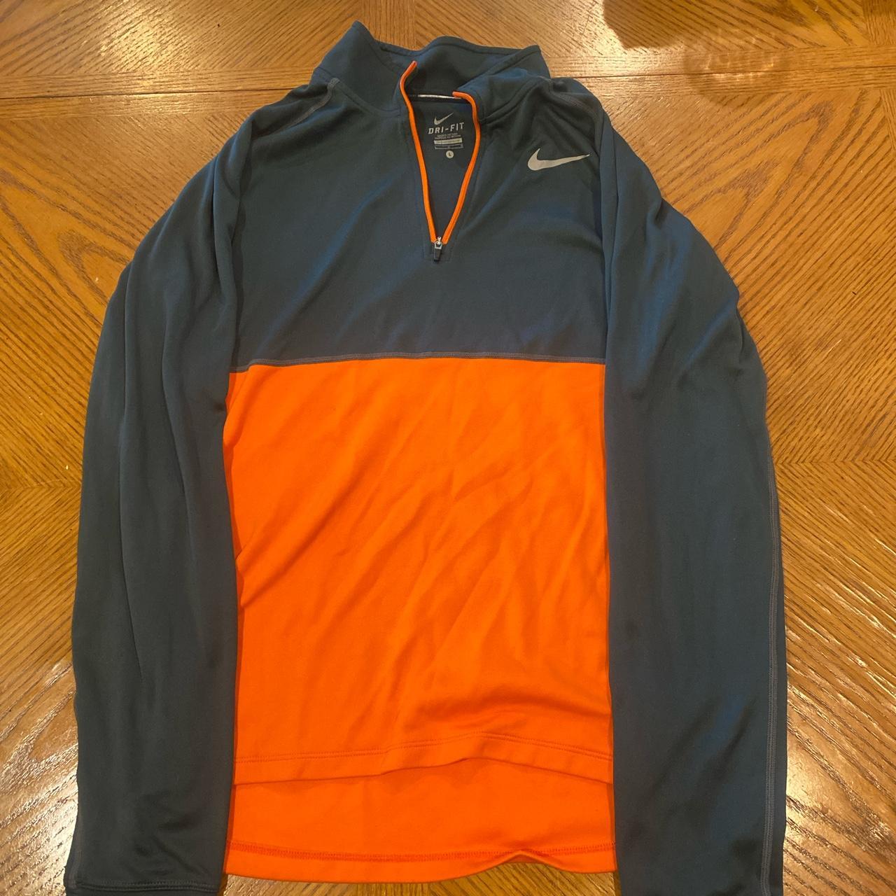 Nike running quarter zip long sleeve, navy and... Depop