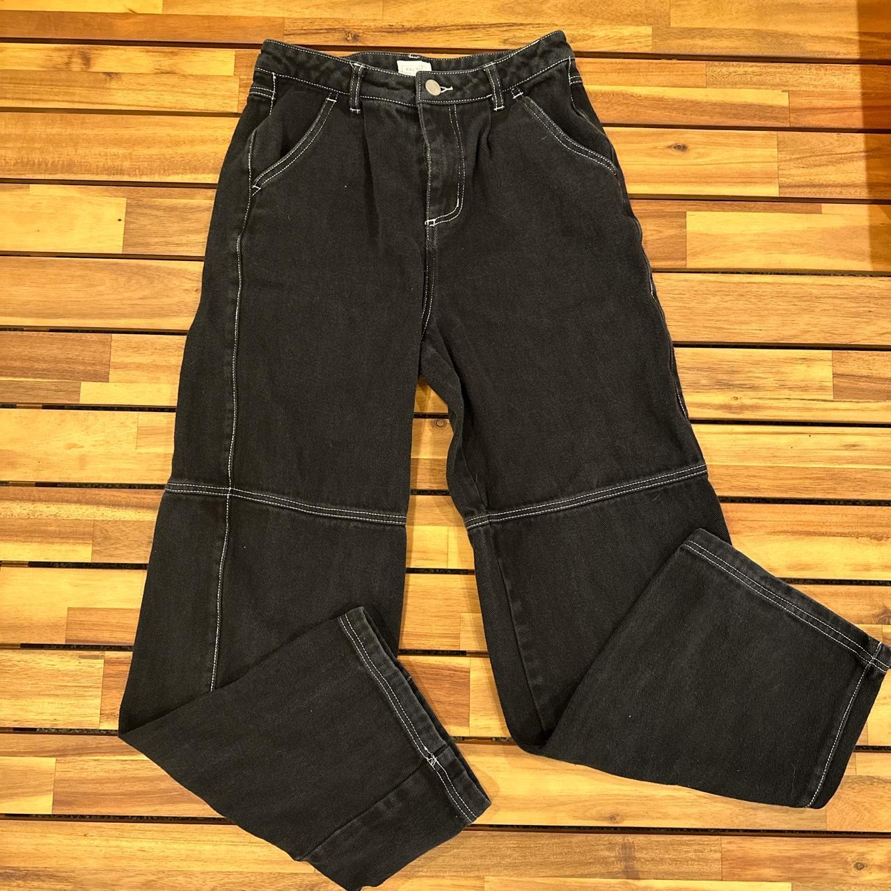 Black wide leg jeans Size xs Full Tilt brand Depop