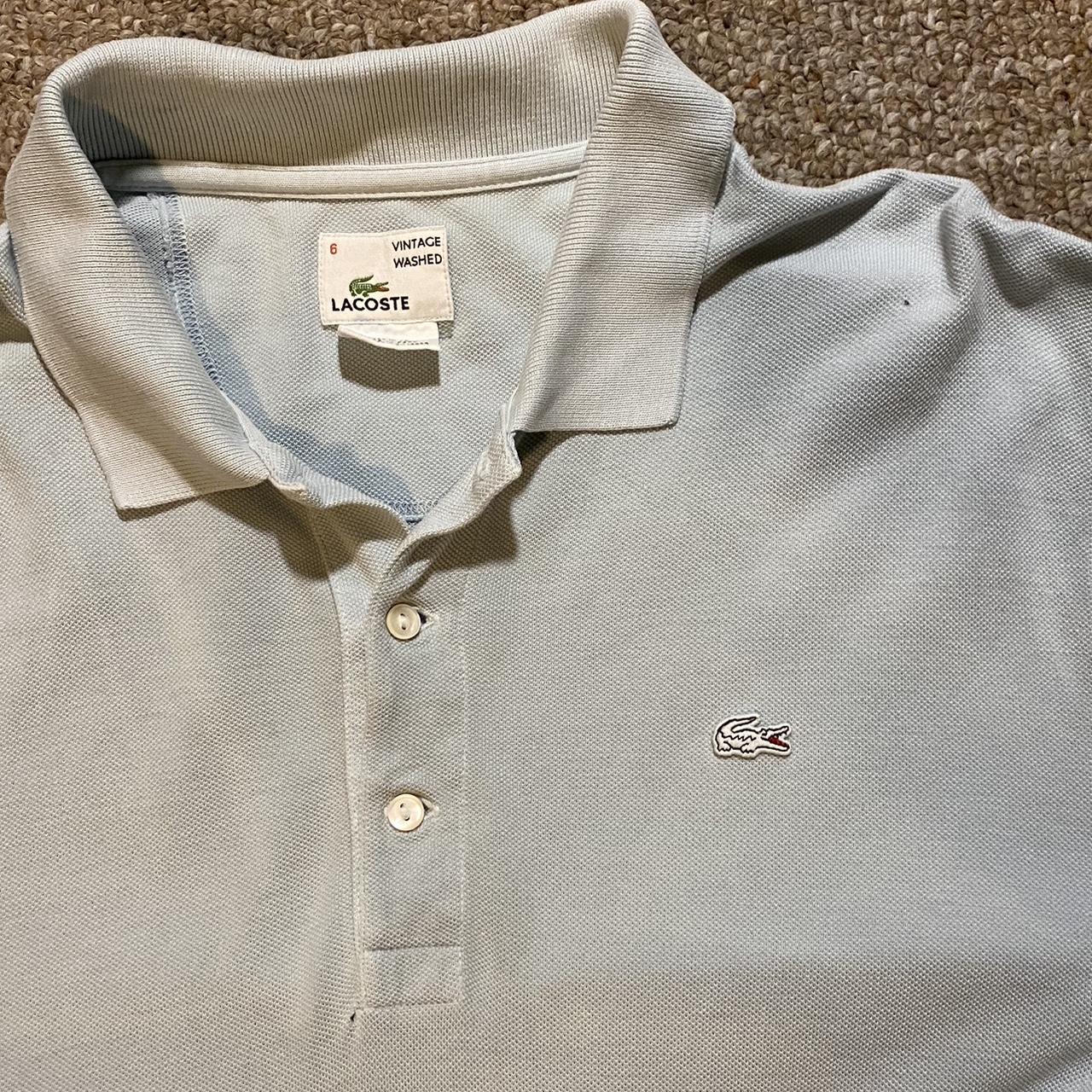 *Rare* Lacoste Dress Shirt Light Blue with White... - Depop