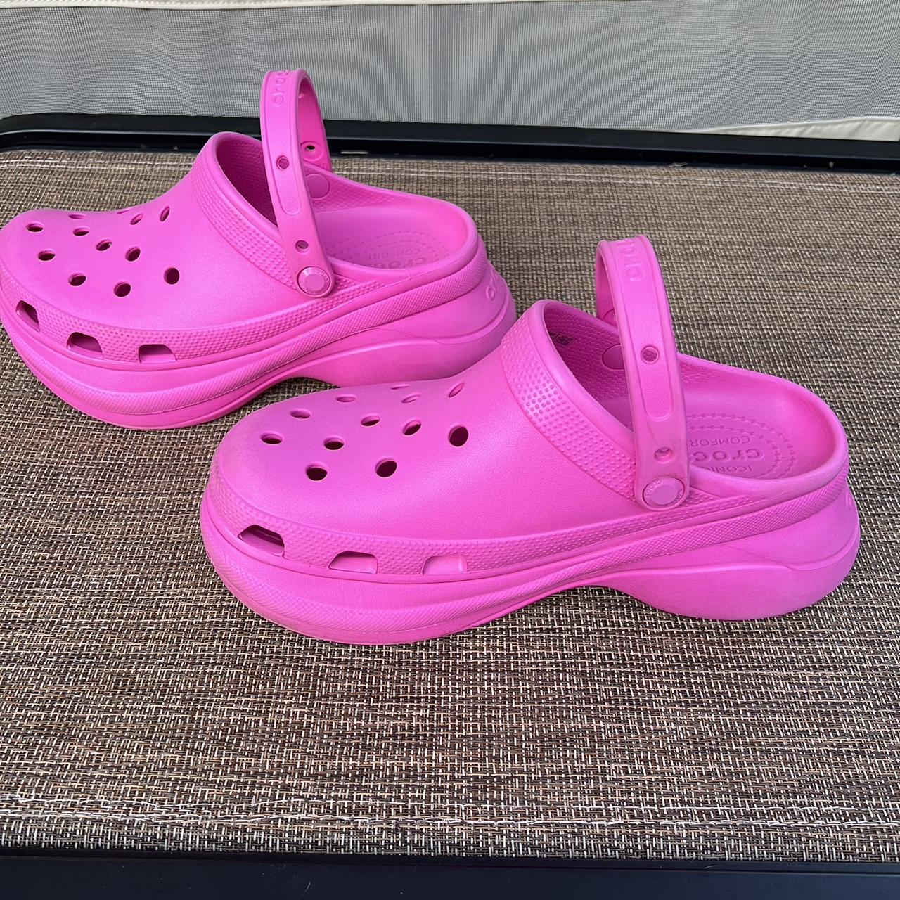 Hot Pink CROCS women’s size 10 Some scuffs at the toes - Depop