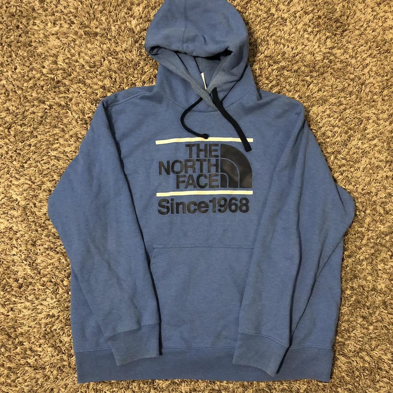 the north face hoodie blue size XXL fits like... - Depop