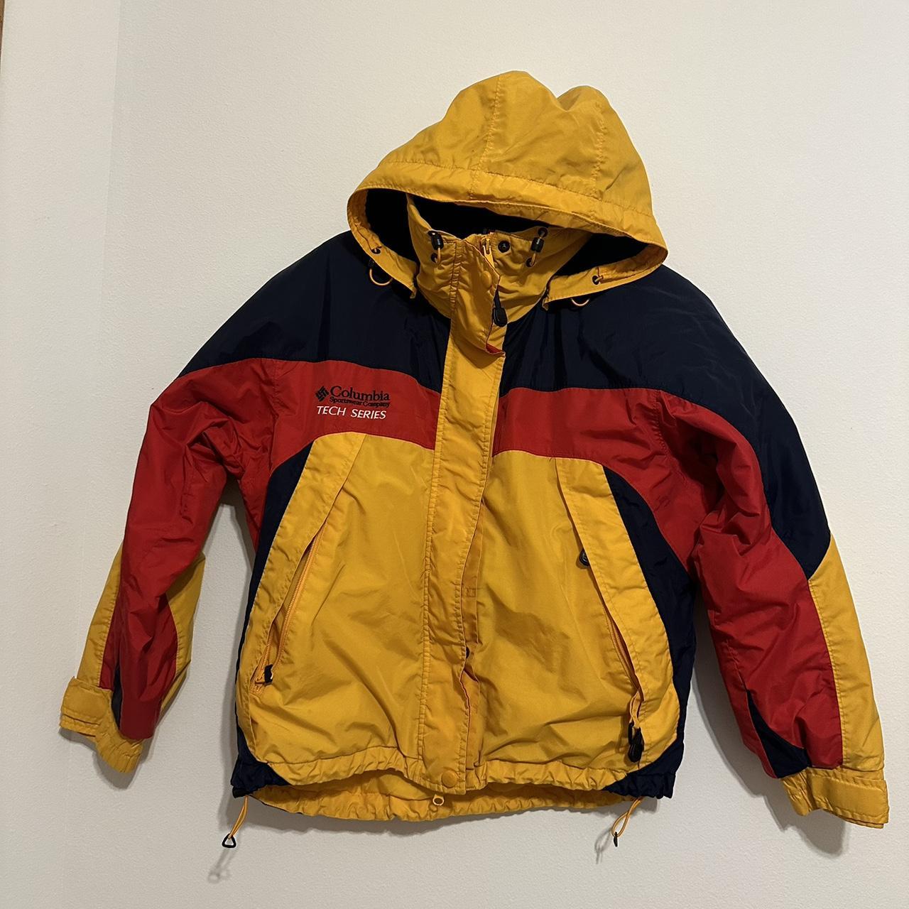 Columbia Tech Series jacket in yellow and red and | Depop