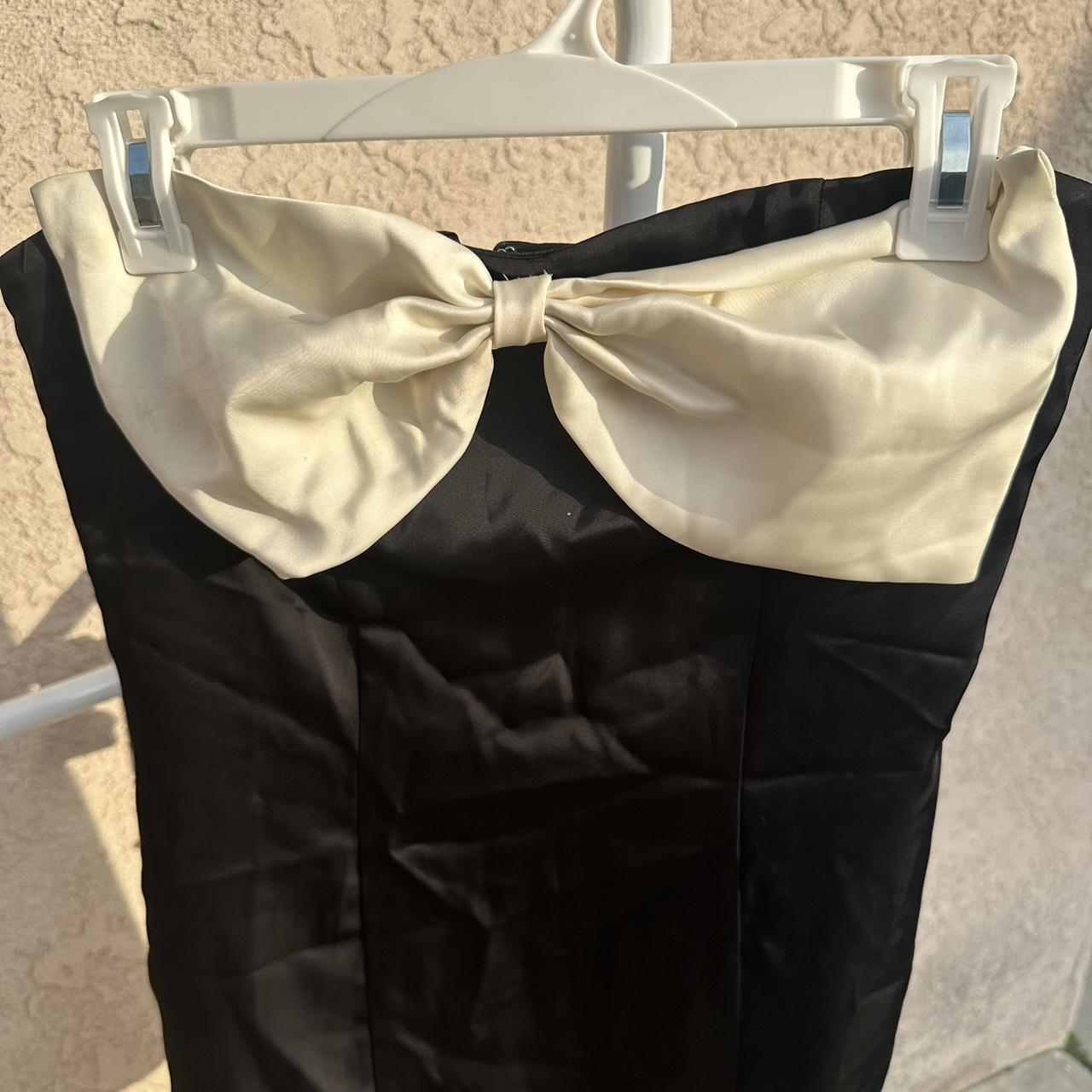 kesy bow tie mini dress black