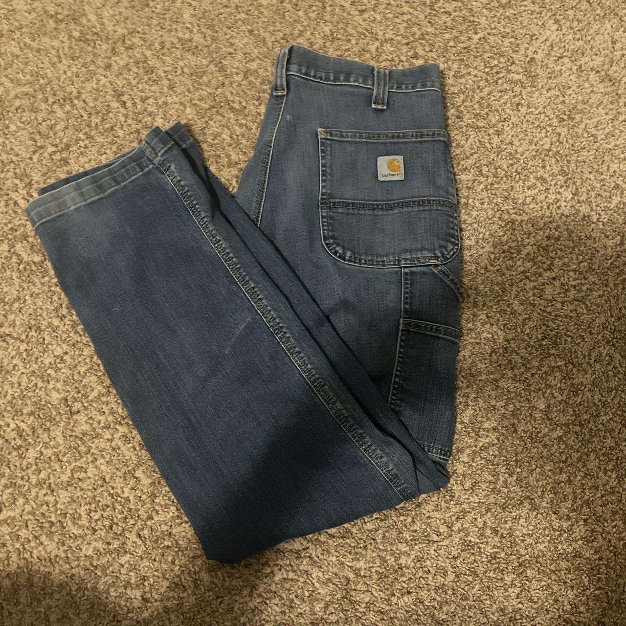 distressed carhart jeans 36/32 open to offers - Depop