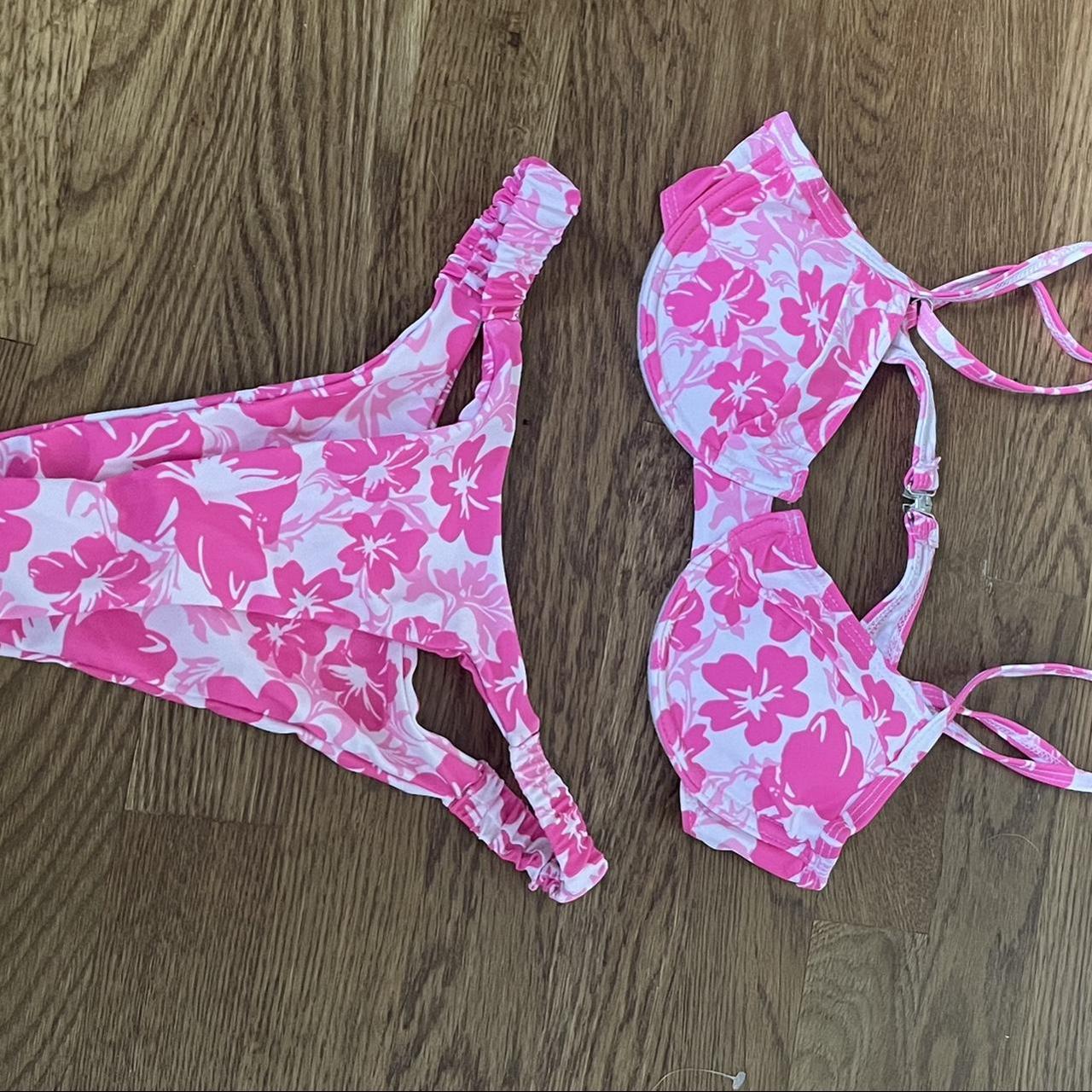 Pink Floral Bikini Size Xs Brand New Never Worn I Depop